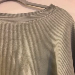 AERIE RIBBED CREW NECK HOODIE